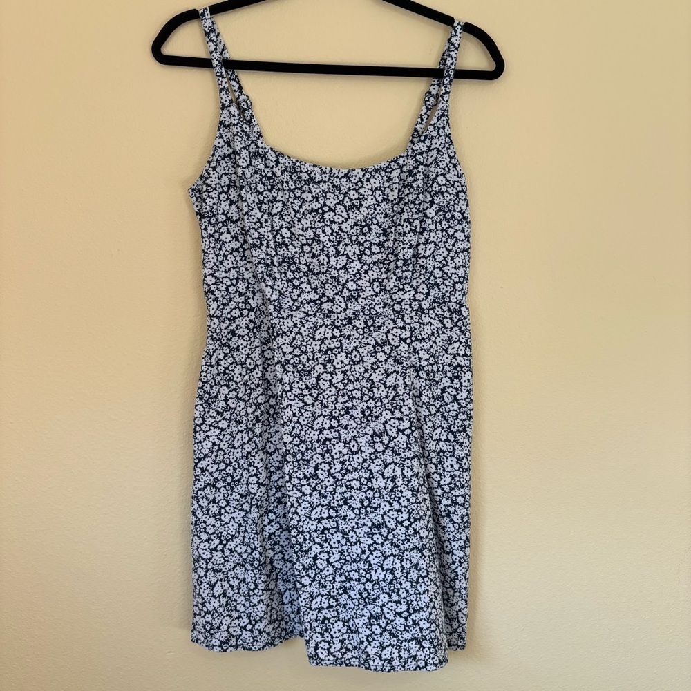 Floral Black and White Dress